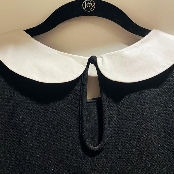 TORRID BLACK SKATER DRESS WITH WHITE COLLAR, NWT, WEDNESDAY ADAMS VIBES - Picture 5 of 5